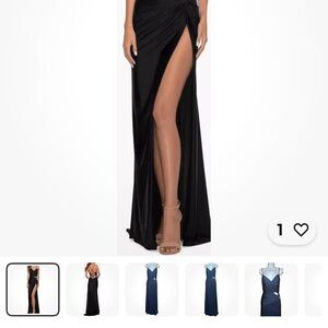 La Femme Black Evening Dress with Cut-Outs